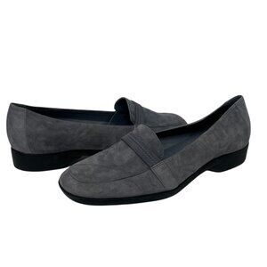 Easy Spirit Gray Suede Loafers Women’s 8 Comfort Work Flats